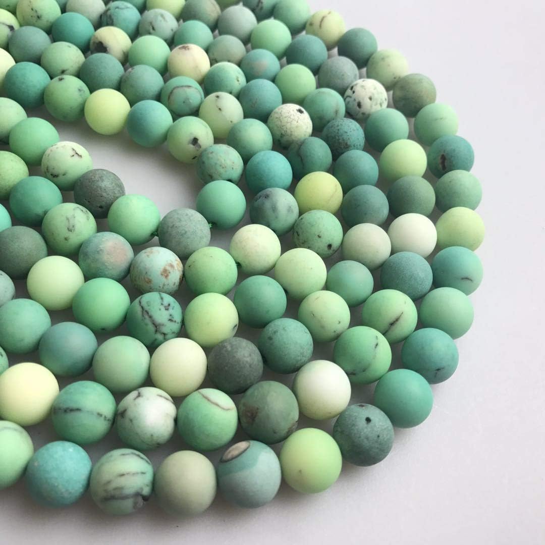 JM Design Chrysoprase Matte Round Loose Gemstone Beads Size 10mm 15.5 inch Strand for Jewelry Making, Arts and Craft