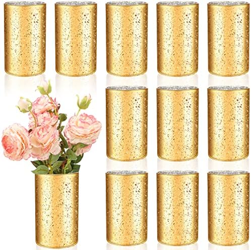 Amazon.com: Sunnyray 12 Pcs Gold Cylinder Vases for Centerpieces, 6