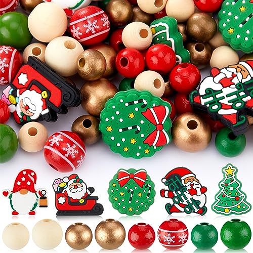 Perles de Noël en silicone Syhood pour créer vos guirlandes et bracelets de fête en famille
