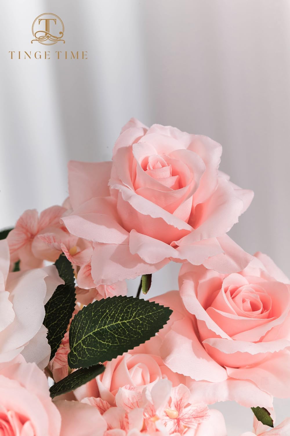 TINGE TIME Peach Pink Rose Flowers, 26pcs Artificial Flower for Decoration Fake Rose with Stem for DIY Wedding Bouquets, Centerpieces, Bridal Shower, Party, Flower Arrangements Decorations - Image 9