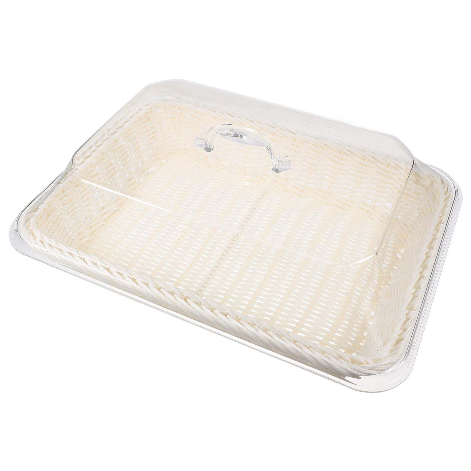 Cesta tejida de pan con tapa para proteger alimentos del polvo en el hogar