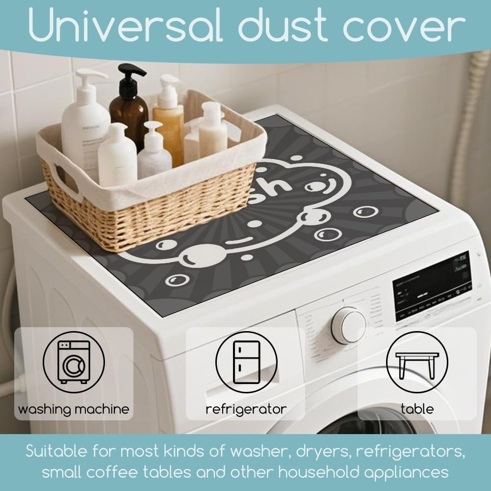 GLOBLELAND 2 Pcs Bubble Laundry Room Washer Dryer Dust Cover Mat 23.6x23.6inch Wash and Dry Washing Machine Top Protector Pads Non Slip Washing Dryer Dust Cover Top for Laundry Room Living Rooms Desk