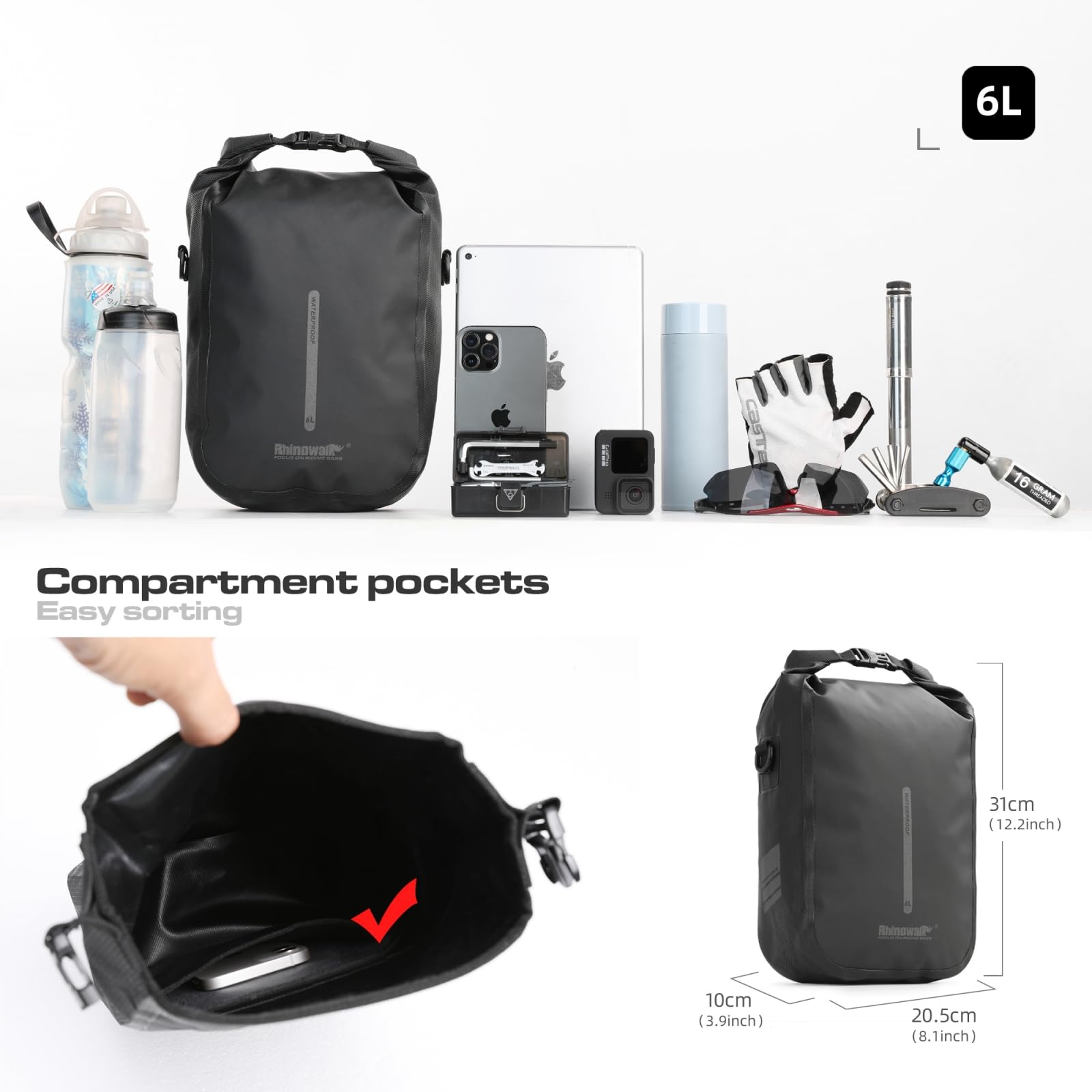 6L Fiets Quick Release Fiets Voorvork Tas Waterdichte Fietstas Fiets Voortas Elektrische Scooter