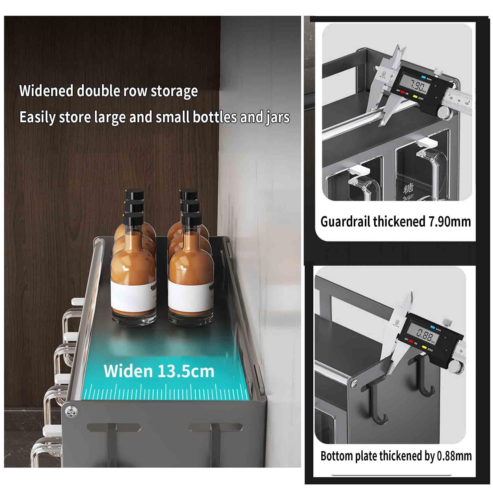 JUSHZ Gewürzregal Wand Stehend Küchenregal Gewürzregale Gewurzregal Gewürz Organizer Spice Rack Für Die Küche Spices Hängen Ecke Aufbewahrungsbox Für Gewürze Küche Wandmontiert (30x13.5x13cm,Black)