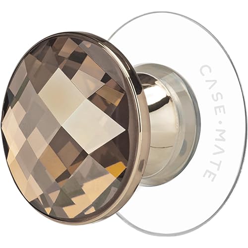 Case-Mate Minis - Cell Phone Stand/Grip - Suction Cup Cell Phone Holder [Removable for Wireless Charging] for iPhones, Android Smartphones, Kindles & More - Champagne Crystal
