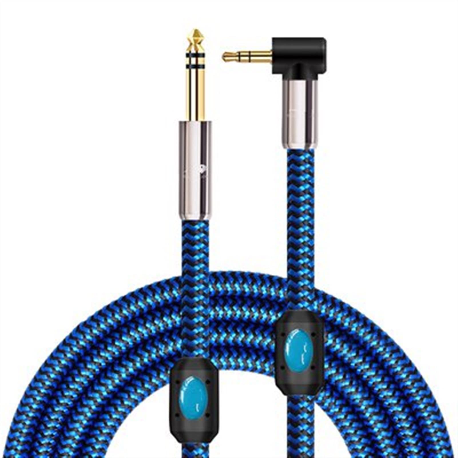 Cavo Chitarra Cavo Maschio Stereo da 3,5 Mm A 1/4 di Pollice per Cavi Schermati per Chitarra Mobile per Laptop (Color : Blue01, Size : 12m)
