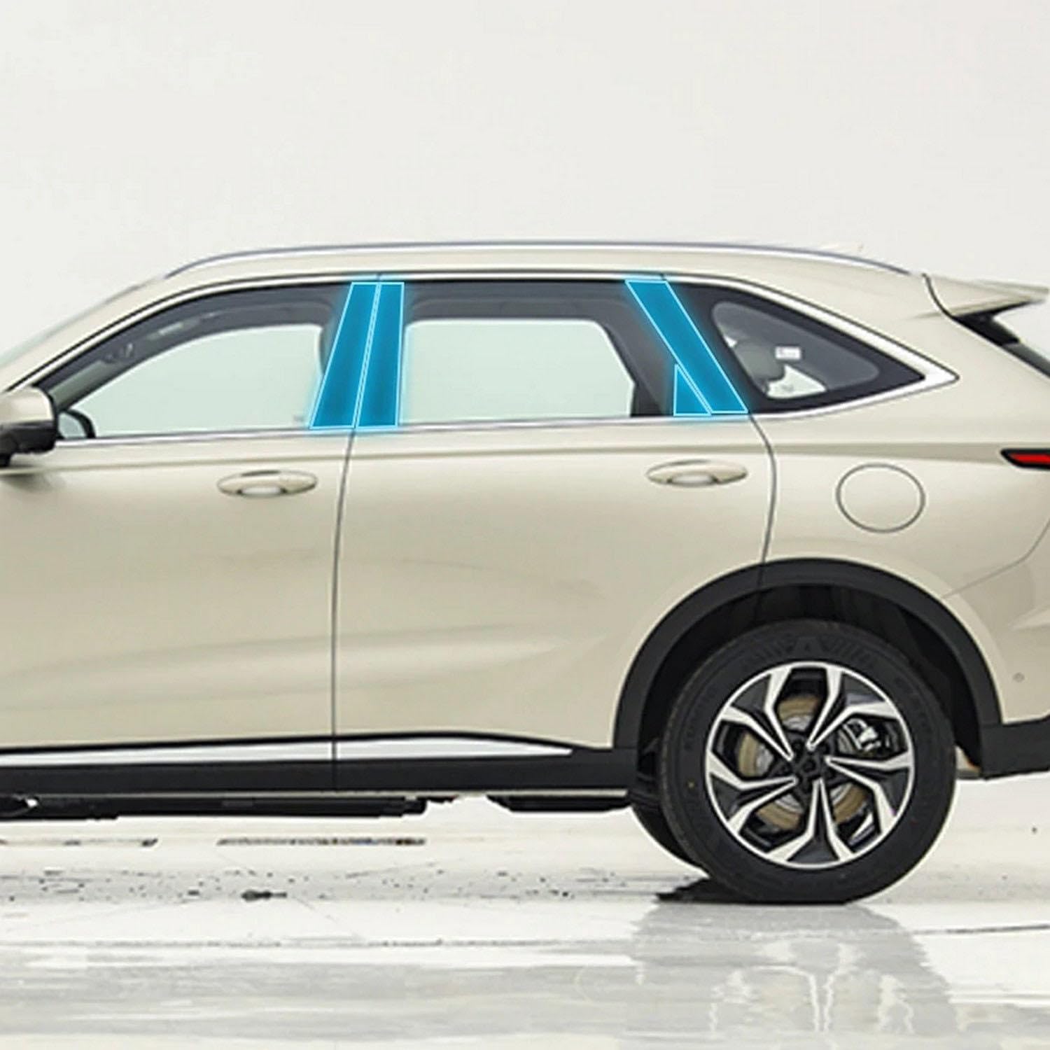 Car Exterior Car Window Pillar Anti-Scratch TPU Protective Film Anti-Scratch Repair Film，for Haval B07 2023, Transparent