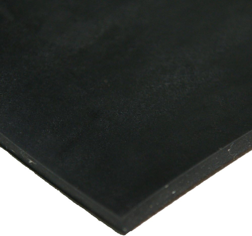 Rubber-Cal Cloth Inserted SBR - 70A - Rubber Sheet - 3/16 Thick - 36 Width x 12 Length - Black