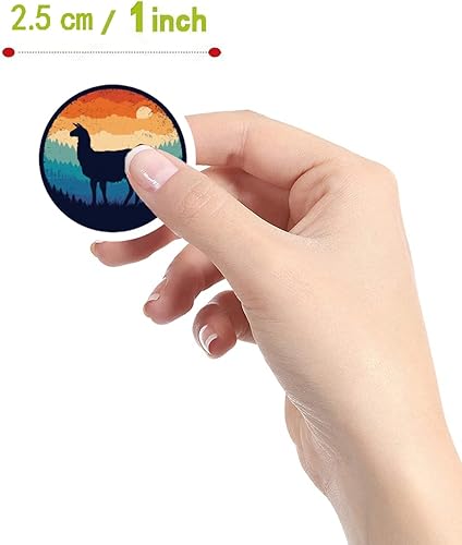Miniatura 2 de Calcomanías de alpaca (500 unidades), 10 rollos de calcomanías de dibujos animados de animales gráficos para niños, niñas, adolescentes,