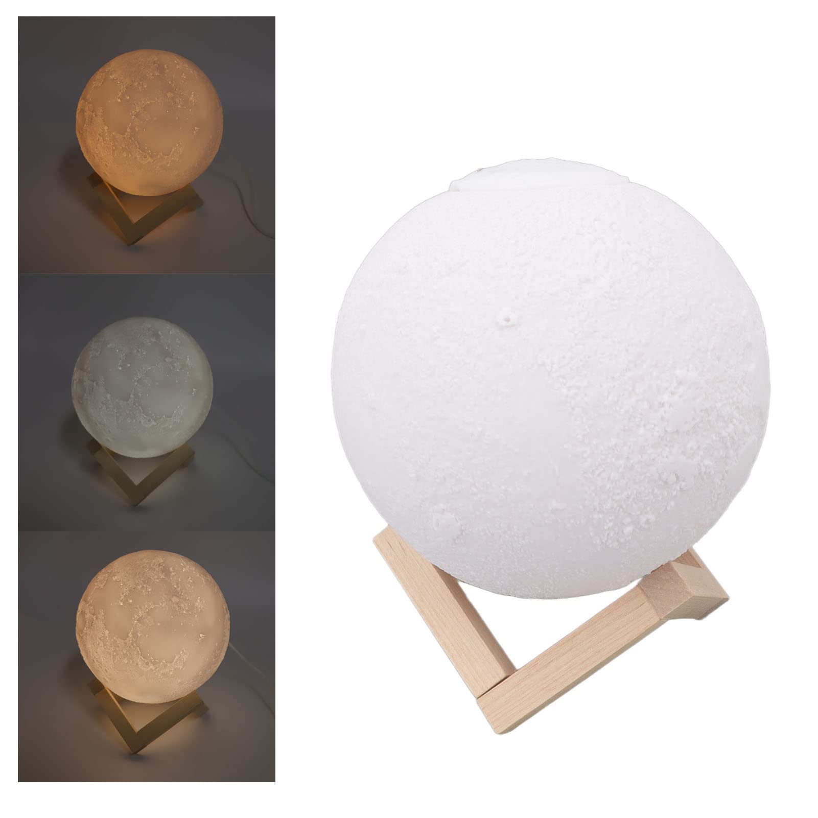 Desk Humidifier 1600ml USB Power Warm Light Moon Style Timing Function Lunar Humidifier for Bedroom Office Cafe Lunar Humidifier