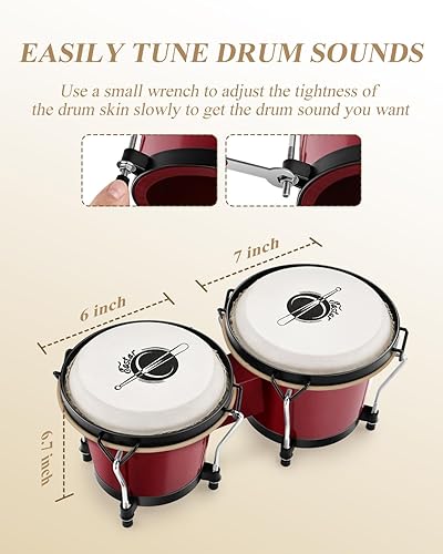 Miniatura 18 de Eastar Tambores Bongo 7" y 8" para acabado antiguo especial profesional, EBO-21 Antique Finish