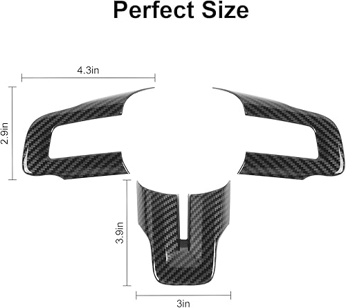Miniatura 2 de CheroCar Kit de decoración de cubierta de volante para Ford Mustang, accesorios interiores para Ford Mustang 2015-2022 (fibra de carbono)