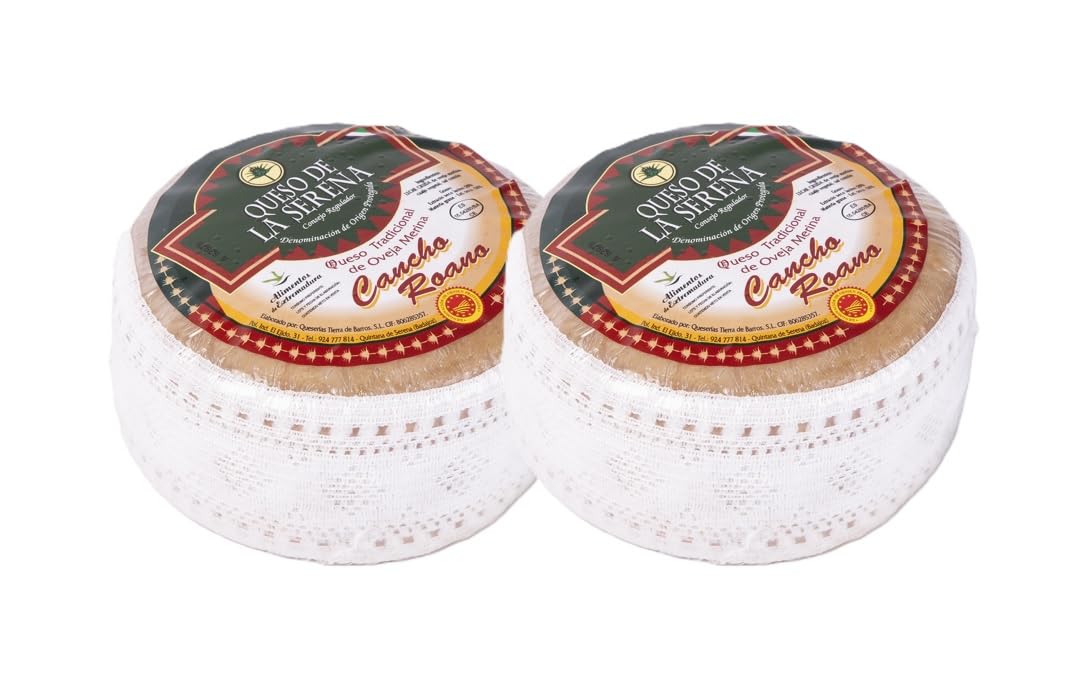 PACK 2 - Queso Torta de la Serena Cancho Roano – Ganador Mejor Torta de la Serena 2024 | Elaborado por Quesería Tierra de Barros | Queso de Oveja Cruda – Cremoso, Untable y Gourmet 700g