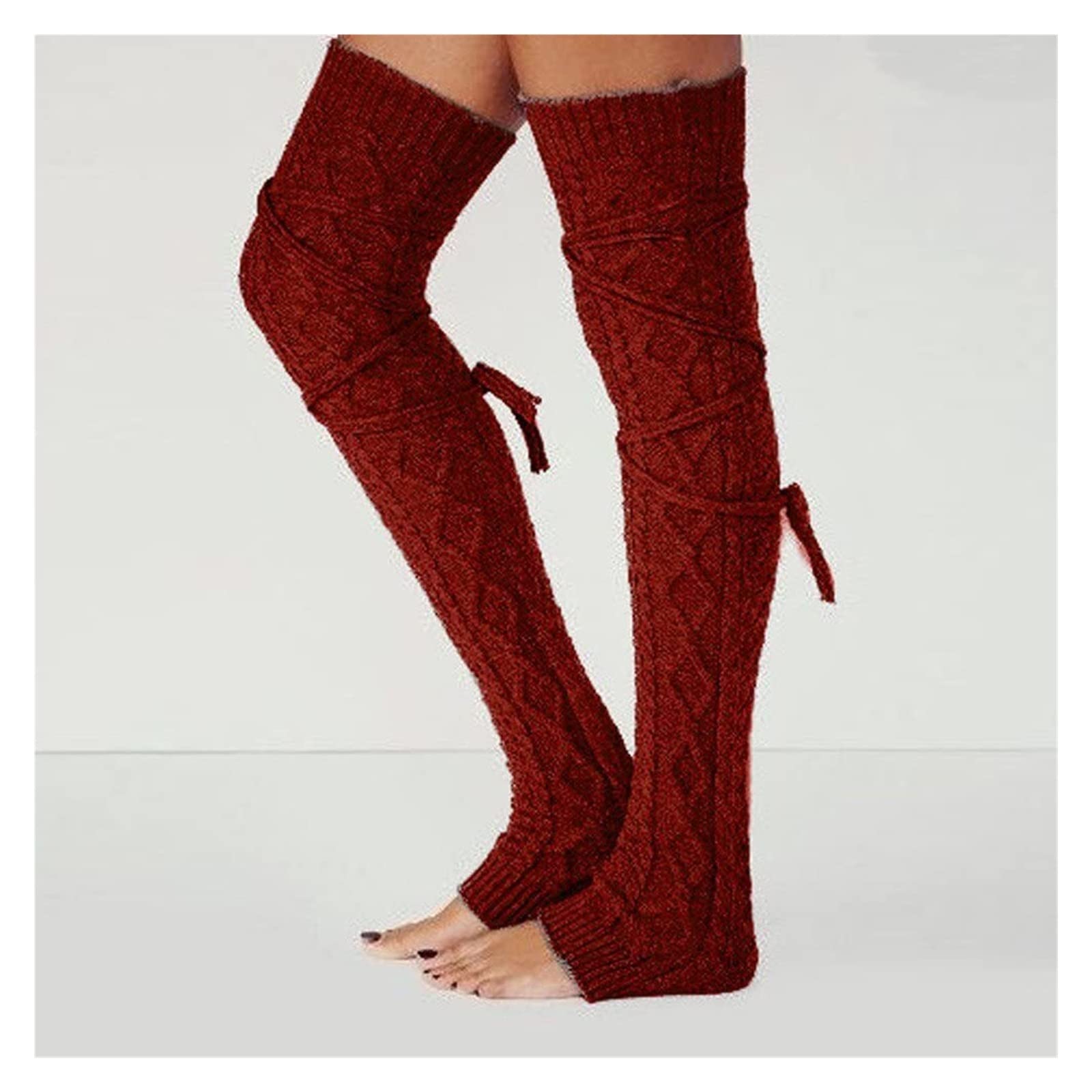 Skarpety Do Codziennego Noszenia Damskie Dzianinowe Zakolanówki ， Pończochy Do Butów Zimowych Extra Long Over Knee High Leg Warmers