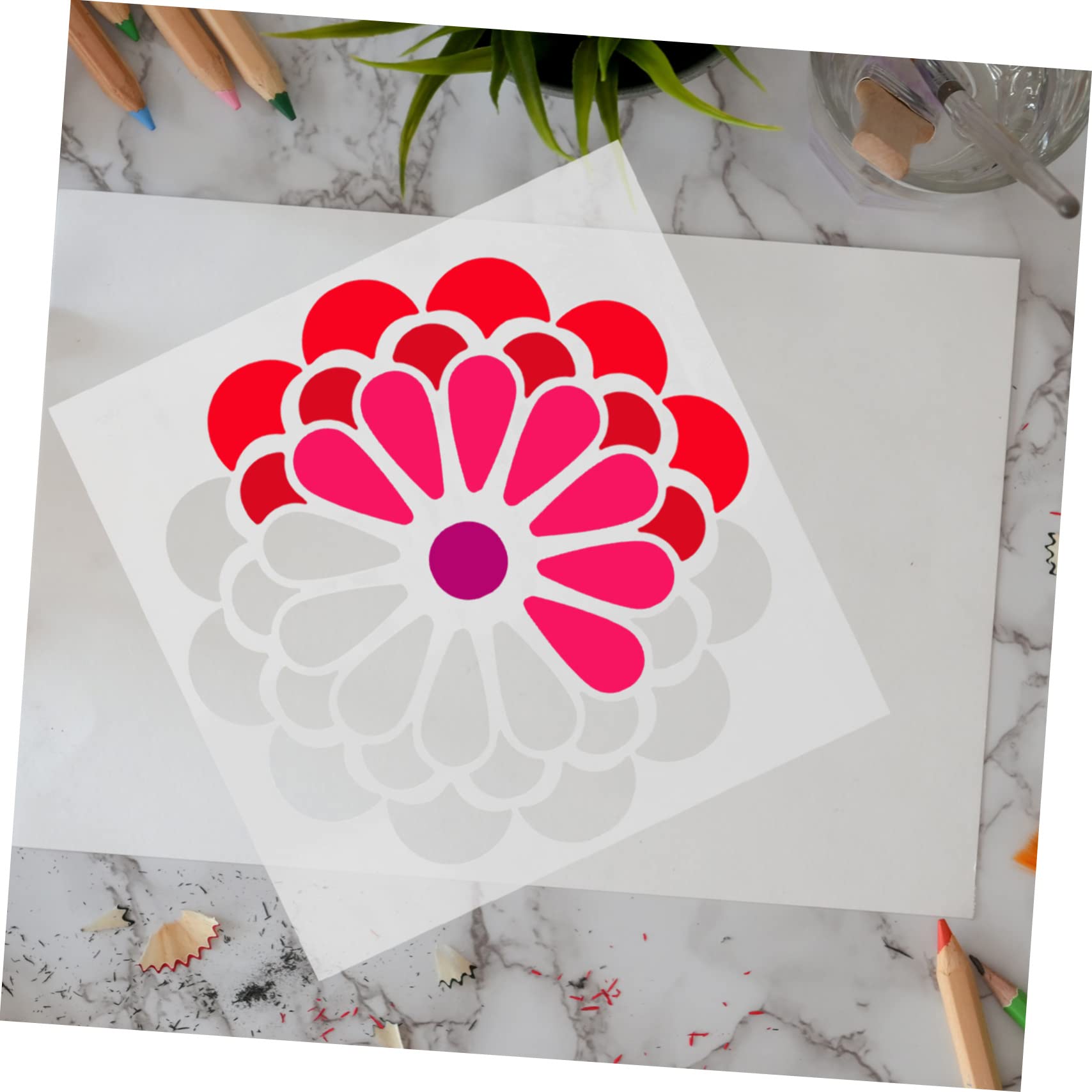 Operitacx 48pezzi Stencil per Pittura Mandala Modelli per Decorazioni Accessori per Arte Murale e Scrapbooking Template Riutilizzabili Pet per Creazioni Facili e Festive