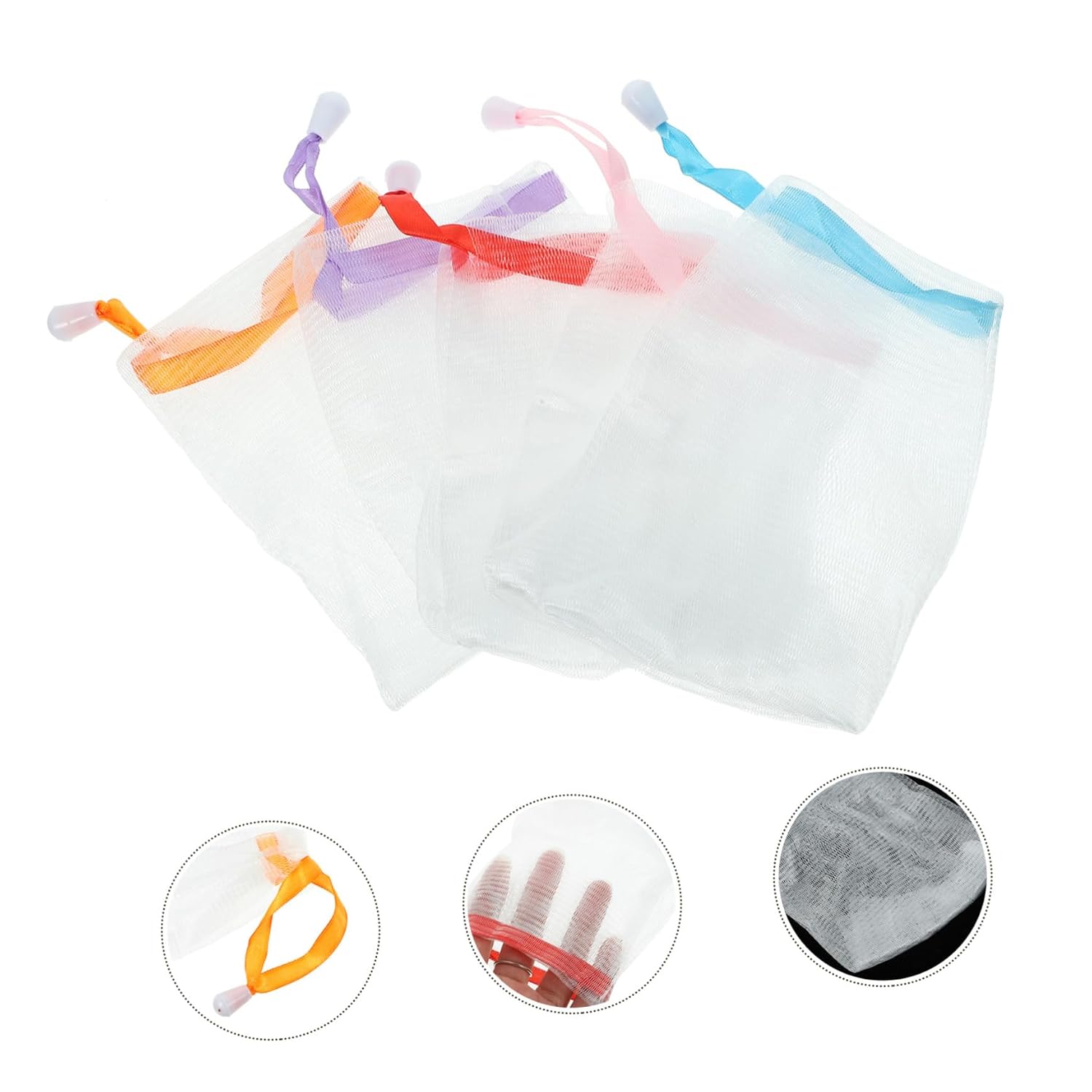 10Pcs Exfoliating Mesh Pouch Natural Fiber Soap Bag for Facial Cleansing Suitable for Skin Types Easy to Use Style