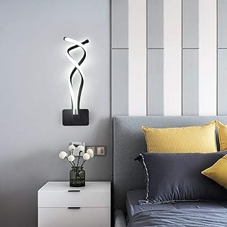 Goeco Lampada da Parete LED, Applique da Parete in Alluminio Nera 13W, Lampada Muro per Scale Corridoio Comodino, Luce Bianca Fredda
