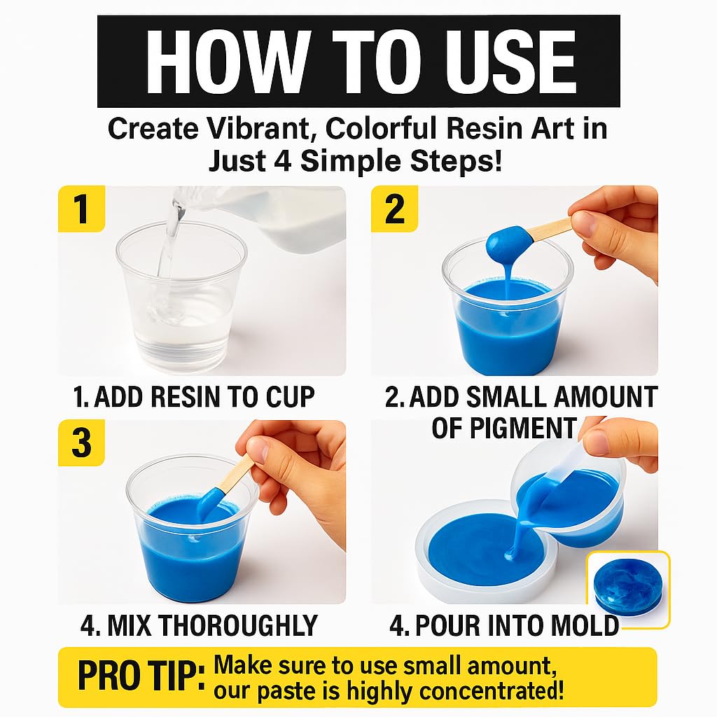 BALTIC DAY 50 Color Pigment Paste for Epoxy Resin Set – Vibrant, Long-Lasting, UV-Resistant – Ultra-Concentrated & High-Gloss Opaque Mica Powder Paste for River Tables, Jewelry, Tumblers, Crafts