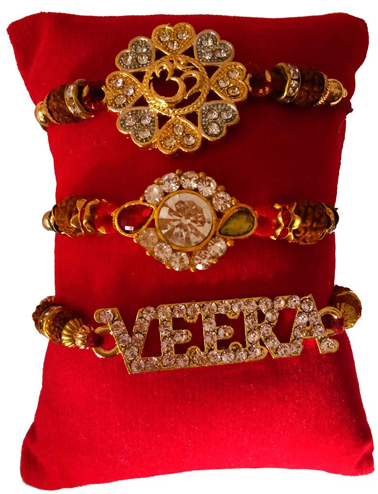 DMS RETAIL Multicolor Different Pattern Ethnic Rakhi For Brother With Roli Chawal Rakhi For Bhaiya Bhabi Rakhi Set For Brother Combo Of Pack Of 3 Rakhi (Pattern53) (B07TWM4YQV) Amazon Price History, Amazon Price Tracker