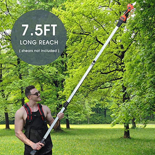 Telescopic Pruning Shears Pole - 7.5 Foot for Battery Powered Long Reach Cordless Shears, Extendable Electric Tree Branch Pruner Long Pole, Lightweight and Portable