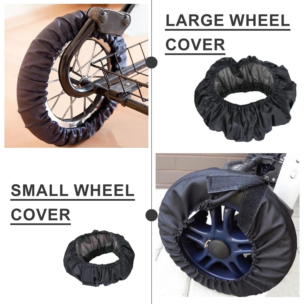 Copriruota per Passeggino,Coperture di Protezione Ruote Antipolvere,Passeggino Coprigambe Antipolvere,4PC Copriruote per Sedie a Rotelle Accessori per Passeggino