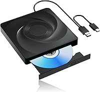 Vista 1 de Unidad externa de CD/DVD para portátil, unidad de DVD externa, reproductor de DVD, lector de CD portátil para portátil, grabadora de CD compatible