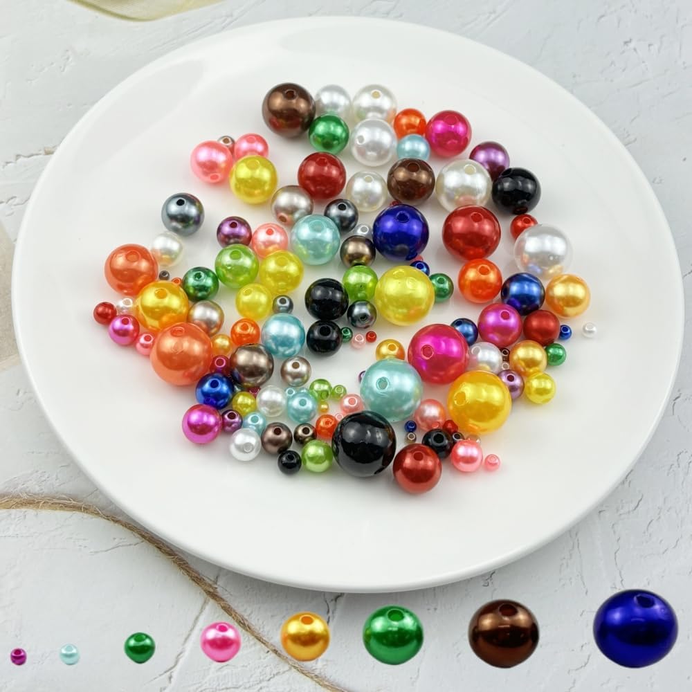 2000pcs Pearl Beads for Crafts 4mm Resin Pearl for Jewelry Making Round Bulk Pearls Beads with Hole for Sewing Crafts Decoration Necklaces Bracelets Earrings Making(Gold Yellow) - Image 5