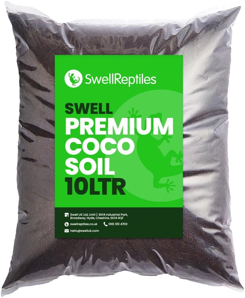 Swell Coco Soil Reptile Substrate | 10 Litre Bag | Made From Coconut Coir Fibre | Loose Coco Fibre