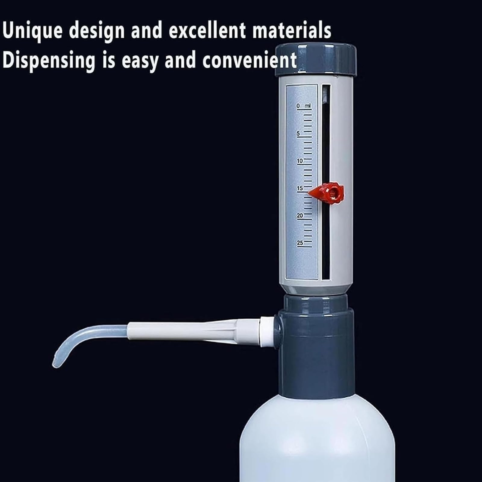Einstellbarer Flüssigkeitshülsen-Addierer, 0–25 ml verstellbare Laborpipetten, mit 500 ml/1000 ml Kunststoffflasche, for quantitative Tröpfchenmessung | 500ML