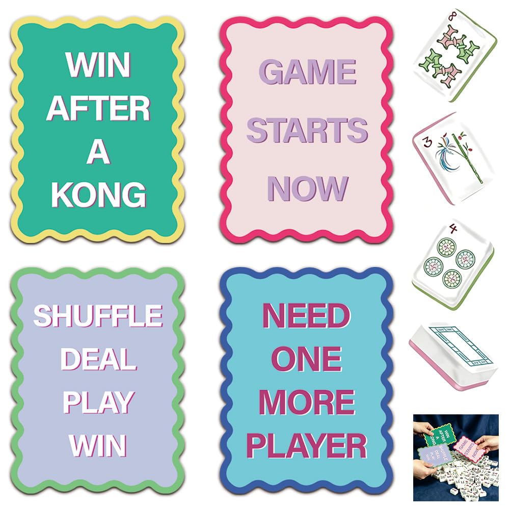 PRESSINART 4Pcs 4 Styles Mahjong Tile Shuffler for Mixing 17 x 13 x 0.1cm