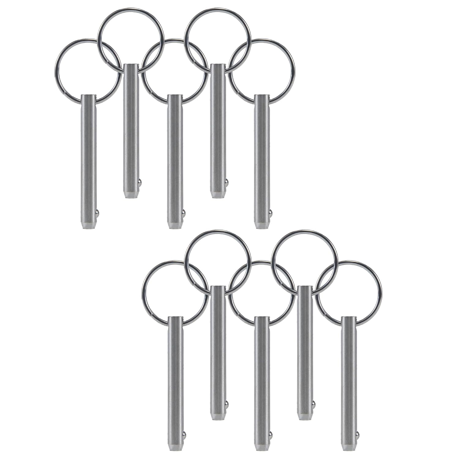 10 Pack Quick Release Pin,Full 316 Stainless Steel, Bimini Top Pin, Marine Hardware,Boat Quick Release Pin,Detent Pin (Diameter 5/16", Total Length 2.17")