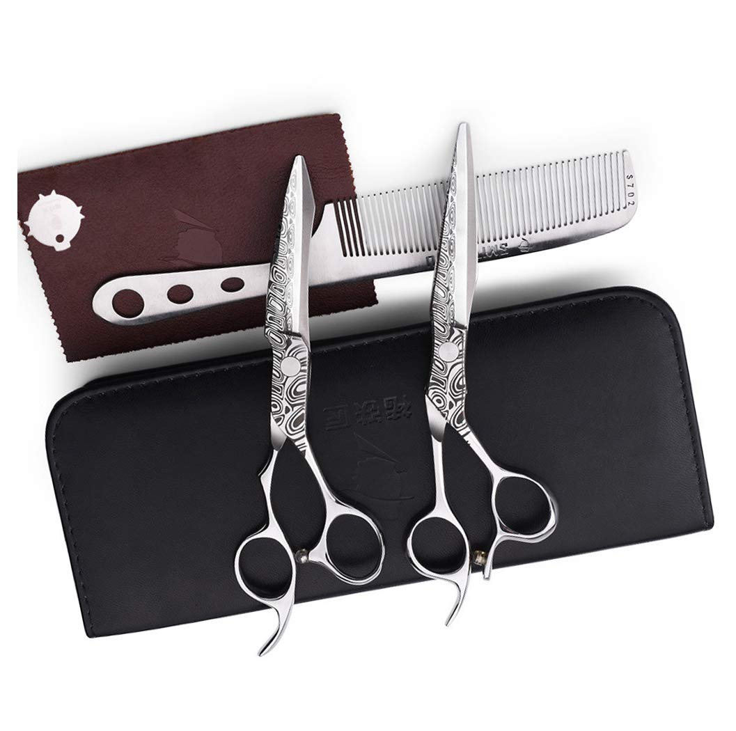 6 Zoll Professionelle Japanische Schere 15,3 cm Friseurschere Friseurschere Set Salon Haarschneide Effilierschere Kamm Cutter Schere Edelstahl,Set