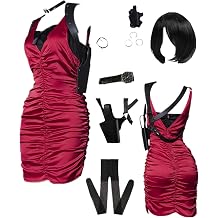 Anime Red Vest Skirt Women's Costume Outfit Halloween Cosplay