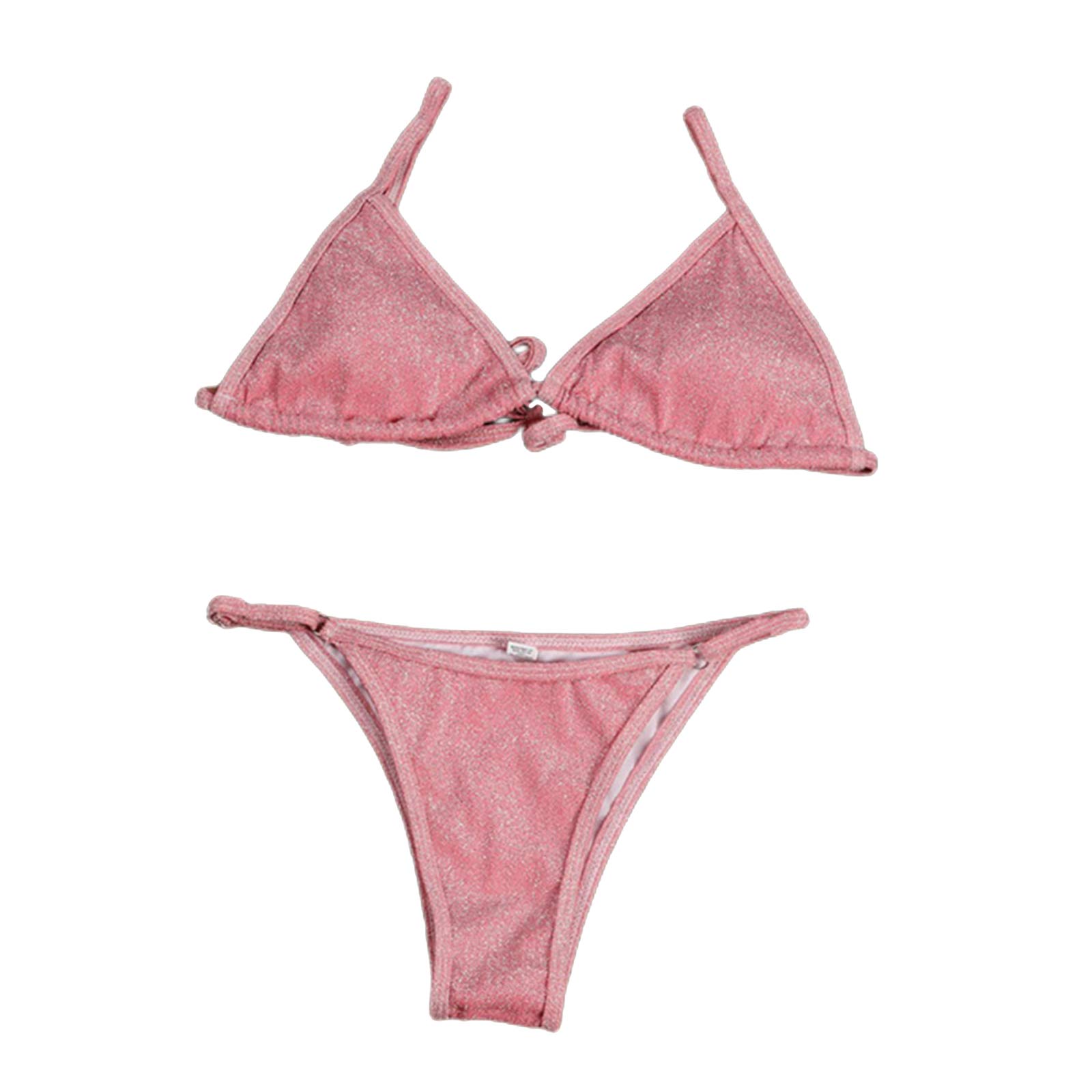 Women Swimsuit Push Up Bras Bikini Set Bathing Suit Beachwear Swimwear Pink M-image-18