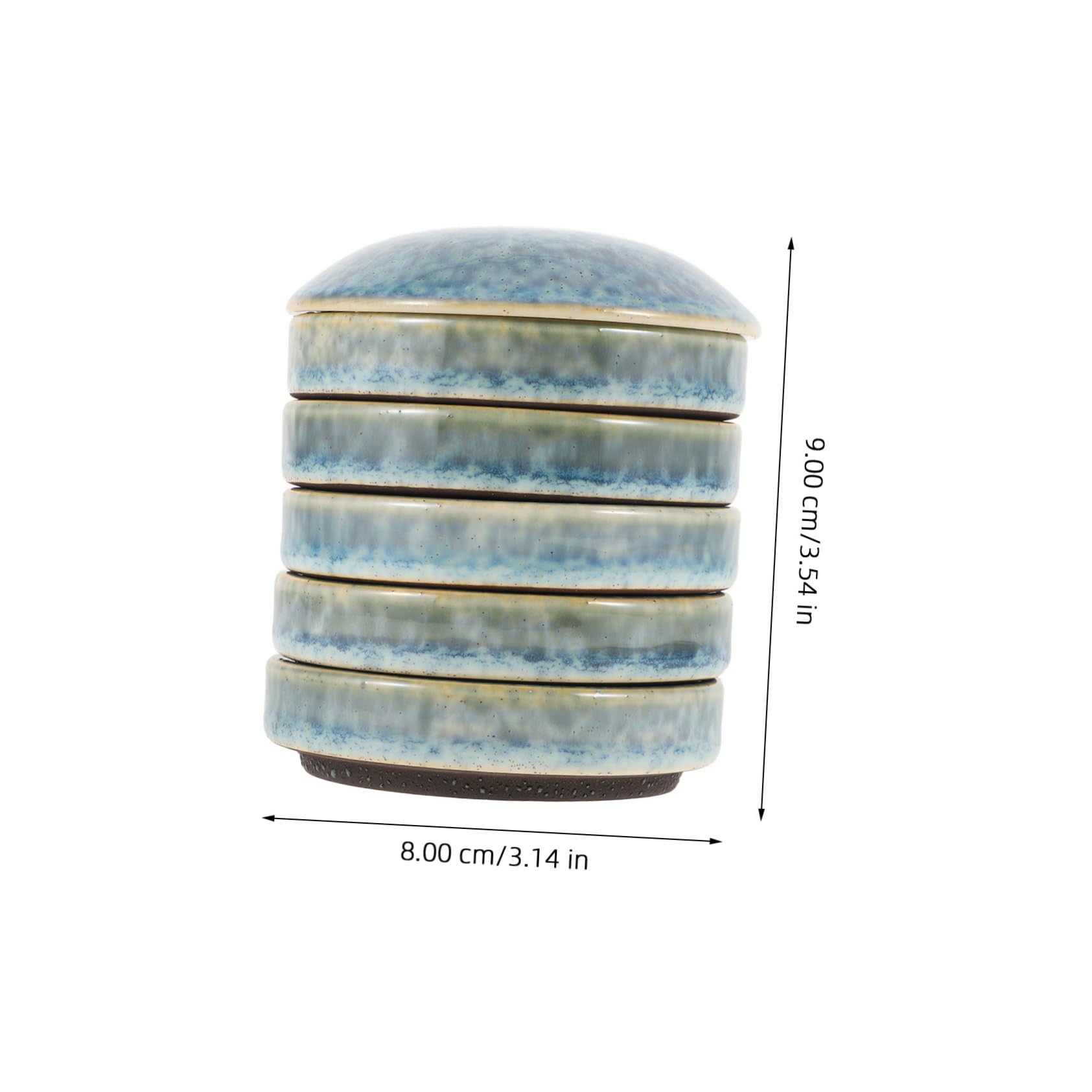 Keramik Aquarellpalette Blau mit Deckel, für Wasserfarben