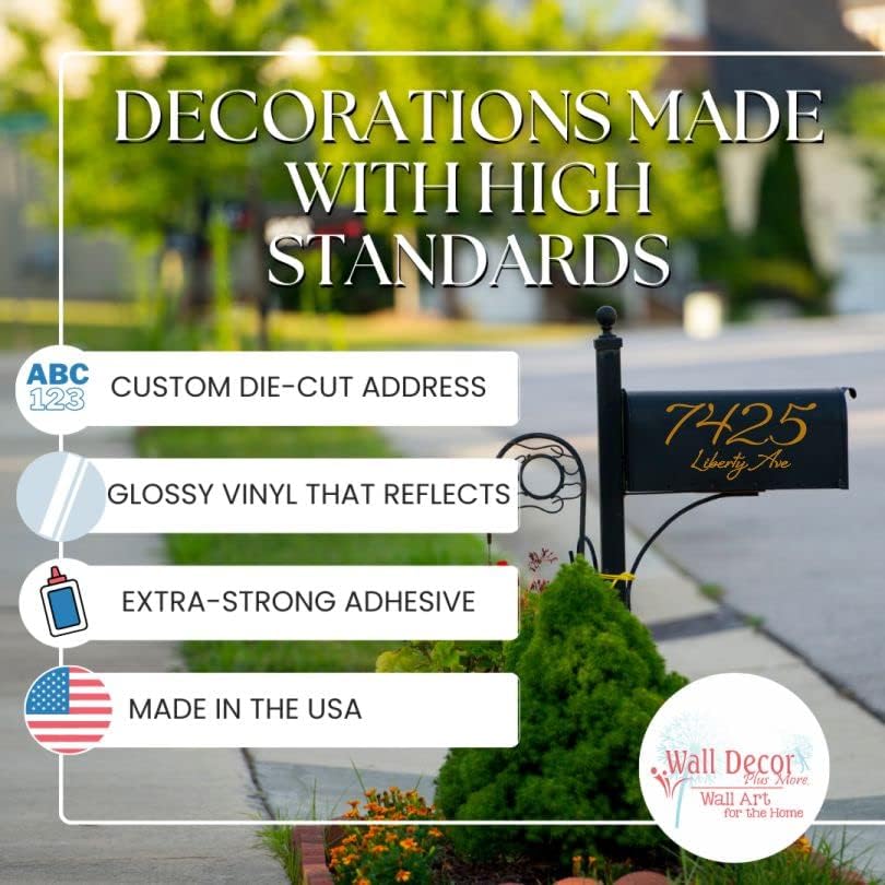 Miniatura 4 de Calcomanía de vinilo brillante para buzón elegante con dirección, básica o jumbo (negro, Jumbo 21 x 9.5 pulgadas)