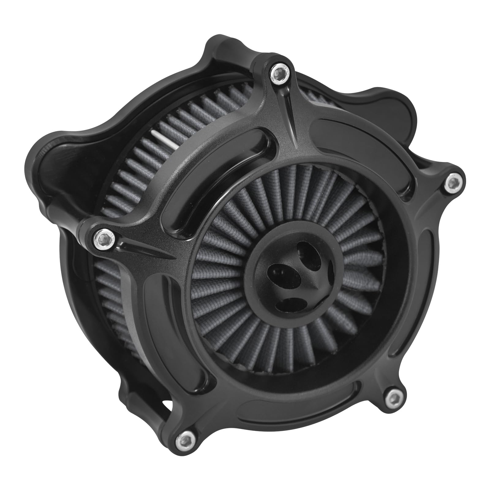 Filtro dell'aria per moto, filtro di aspirazione compatibile con Harley m8 Softail 2018-2024 e m8 Touring e Trike 2017-2024 (nero opaco + grigio)
