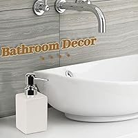 Vista 6 de Ceramic Soap Dispenser, White Lotion Soap Dispenser for Bathroom Kitchen Countertop, 2 Pack Hand Liquid Dispenser Bottle with Stainless Steel Pump