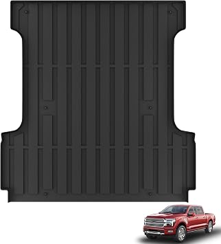 KARPAL Truck Bed Mat Fit 2015-2025 Ford F150 & Lightning 5.5FT Bed Not Fit 6.5FT/8FT Bed All Weather TPE Custom Fit F150 Accessories Pickup Cargo Mat