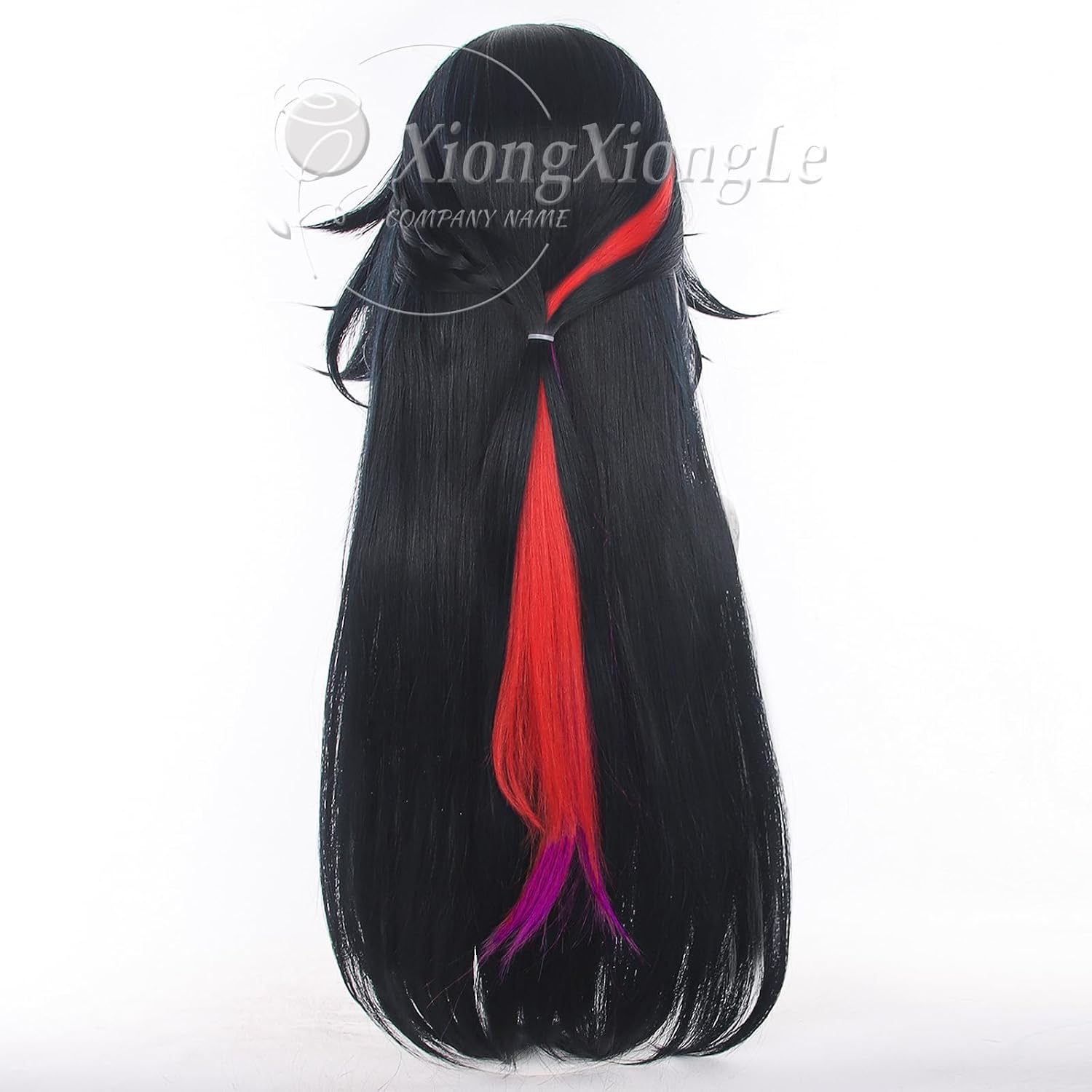 XiongXiongLe Halloween Anime Black mixed Blue Long Cosplay Wig 31.5 inch Women Costume Rose Net Scalp Top Pickled Hair Wigs + Wig Cap for Adult Female Cos Party Christmas Comic Holiday image 4