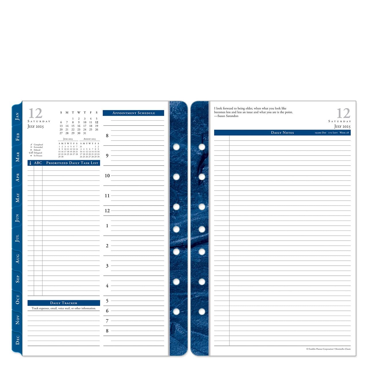 FranklinCovey - Monticello Two Page Per Day Ring-Bound Planner (Jan 2026 - Dec 2026, Compact)