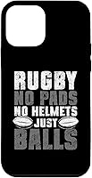 Vista 12 de Funda para iPhone 14 Rugby Just Balls Funny No Helmets Sport Lover Rugby Player Case