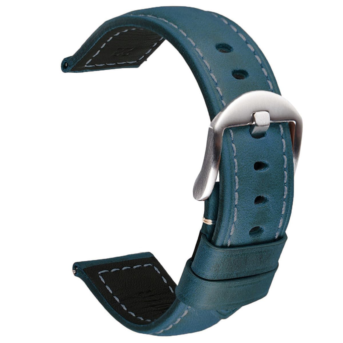 HEYOZURY Vintage Leather Watch Band for Omega X Swatch Moonswatch Watch Strap Frosting Crazy Horse Genuine Leather Replacement for Samsung Galaxy Watch Classic for Panerai for Men 20mm 22mm 24mm 26mm