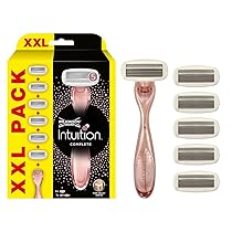 Wilkinson Sword – Intuition Complete XXL Pack – Rasoi per donna – Confezione XXL con 1 rasoio + 6 lame di ricarica – Contiene gel Skin Protect