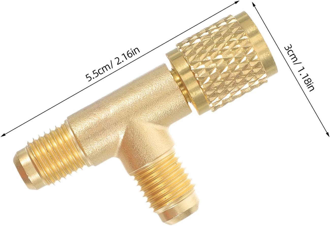 Luxshiny Air Conditioner Hose Connector Adapter 1/4 Sae Copper Refrigerant Tube Fitting Low Loss Adapter for Refrigerant Systems Automotive Ac Repair Tool