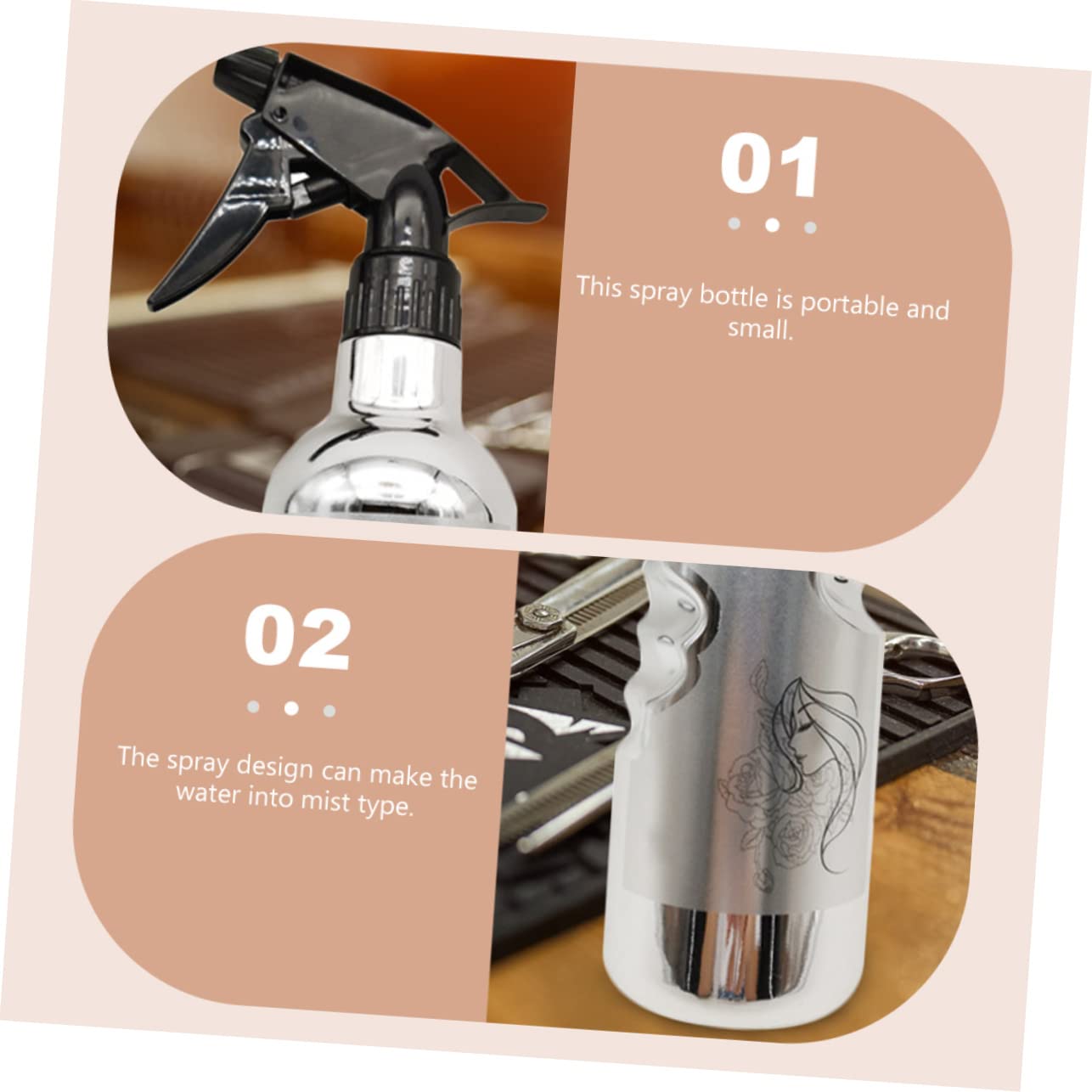 TOPBATHY 4pezzi Spray Nebulizzatore Per Acconciature Bottiglia Vintage Per Salone e Uso Domestico Capacità Ottimale Design Elegante Pratica e Multi-funzionale