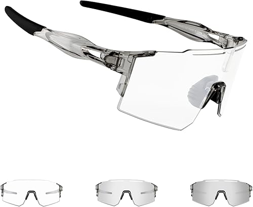 Vista 132 de OULAIQI Cycling Sunglasses Polarized Sunglasses for Cycling Men Women with 1 Lens or 3 Interchangeable Lens Baseball Glasses