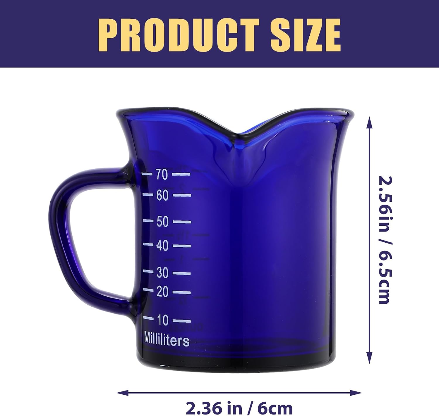 Hemoton Glass Measuring Cup 1 Cup Coffee for Milk Creamer and Latte Art Clear Home Drinking Mug with Handle Kitchen Measuring Tool 2.55 X 2.36 X 2.36 in image 2