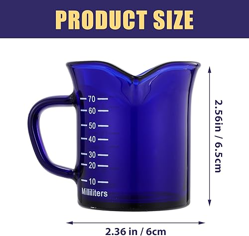 Miniatura 2 de Hemoton 1 taza de cristal con boquilla medidora, taza de mezcla graduada, mini jarra de crema de leche de café con asa, taza de medición de líquido
