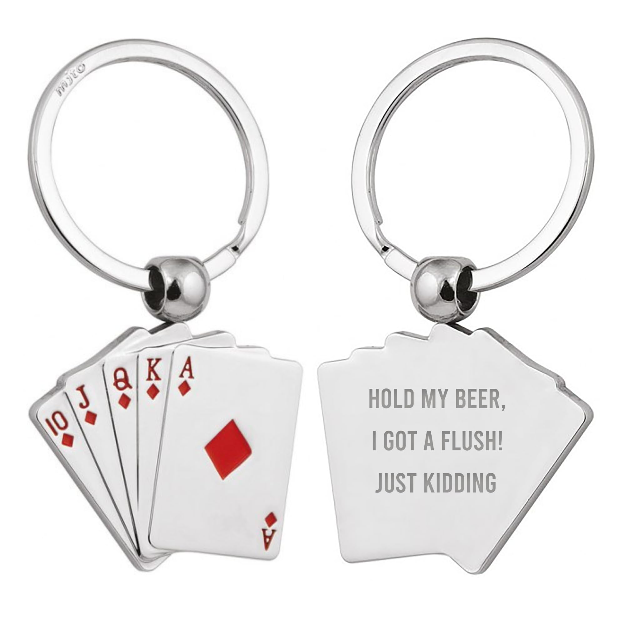 Personalised Playing Card Keyring – Custom Engraved Metal Casino Poker Card Keychain with Diamond Design | Great Gift for Card Game Lovers, Couples, Boyfriend, Husband, Casino Nights, or Groomsmen